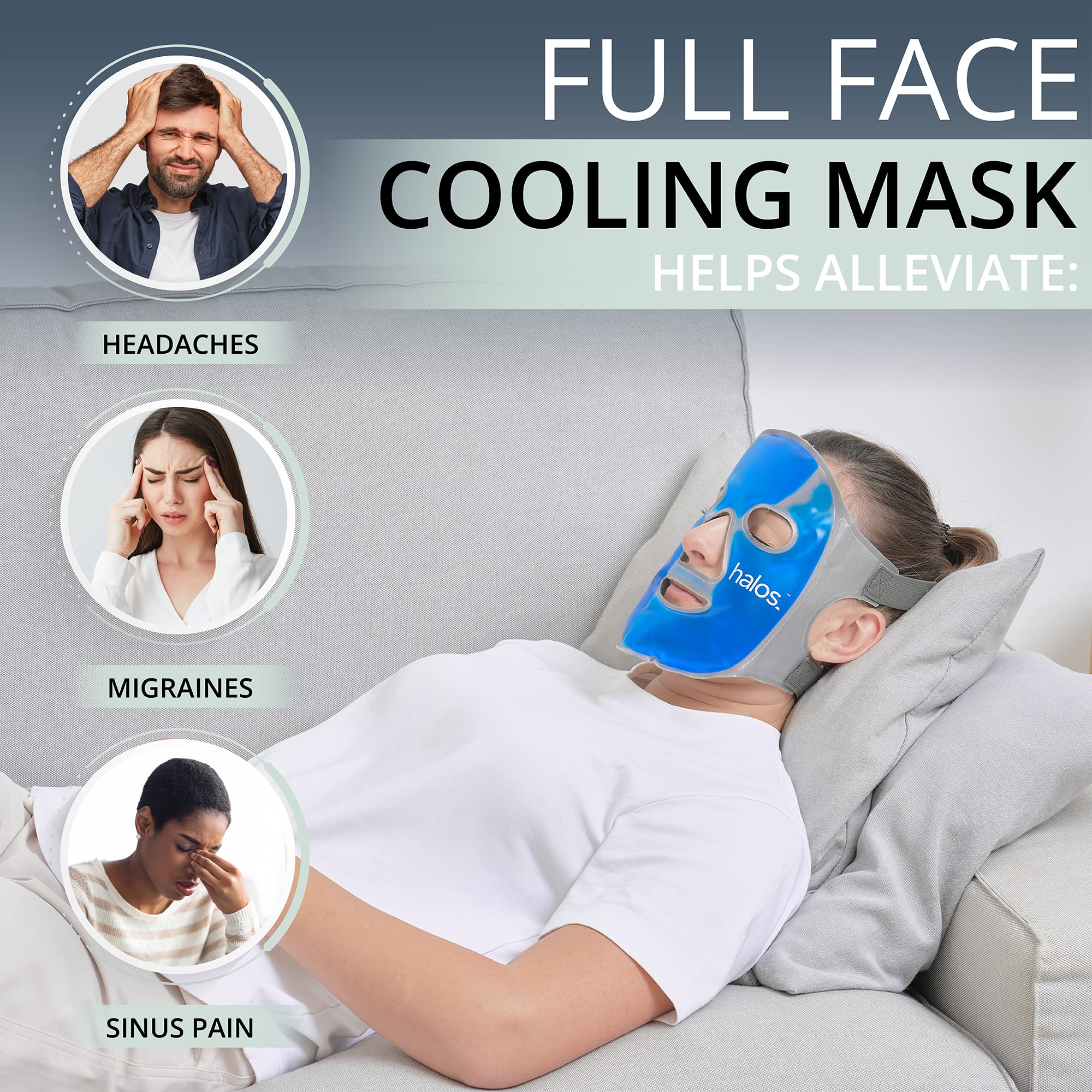 Mascarilla MyHalos caliente para confort calmante y relajación nocturna