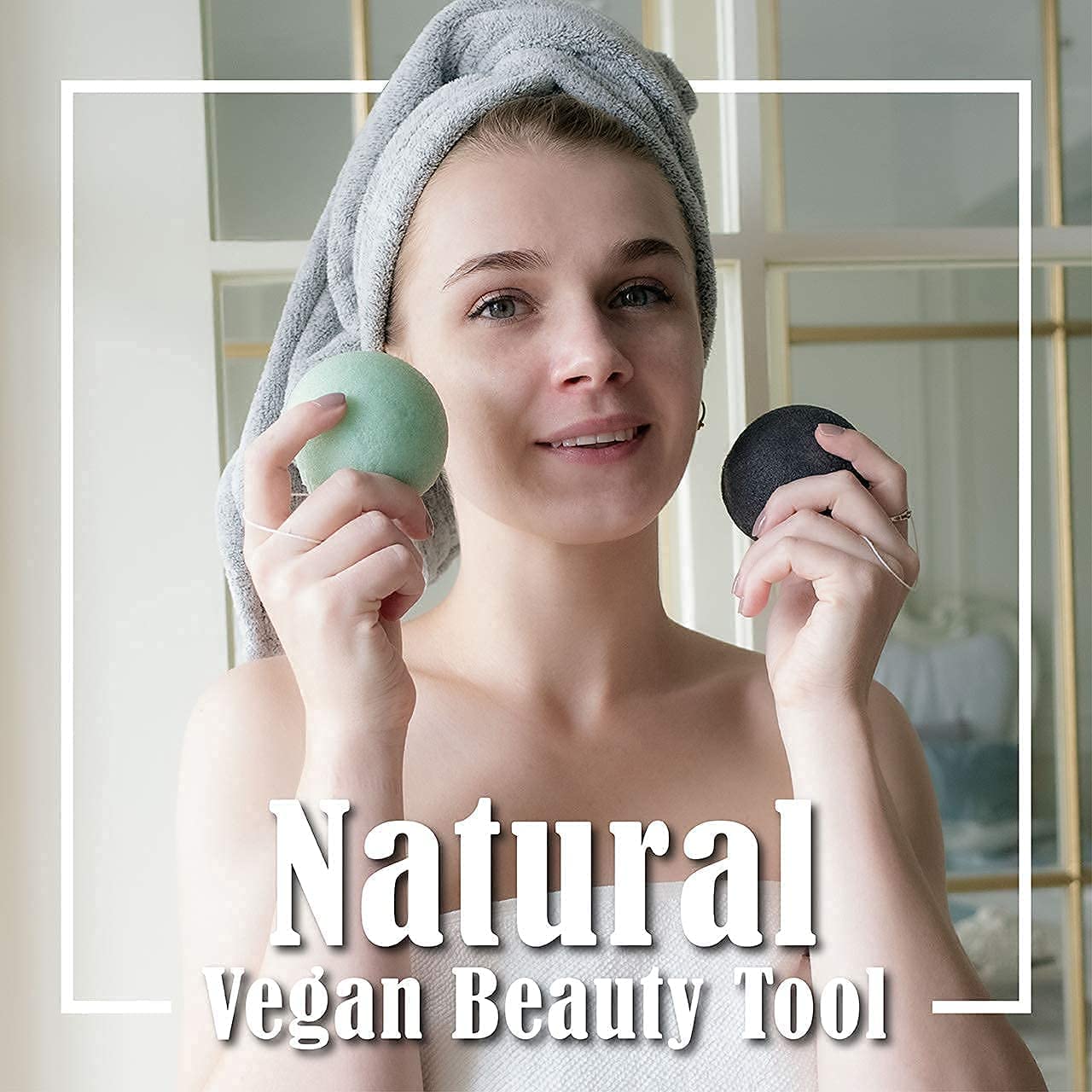 myHomeBody éponge konjac visage ensemble de 4 pièces pour la routine