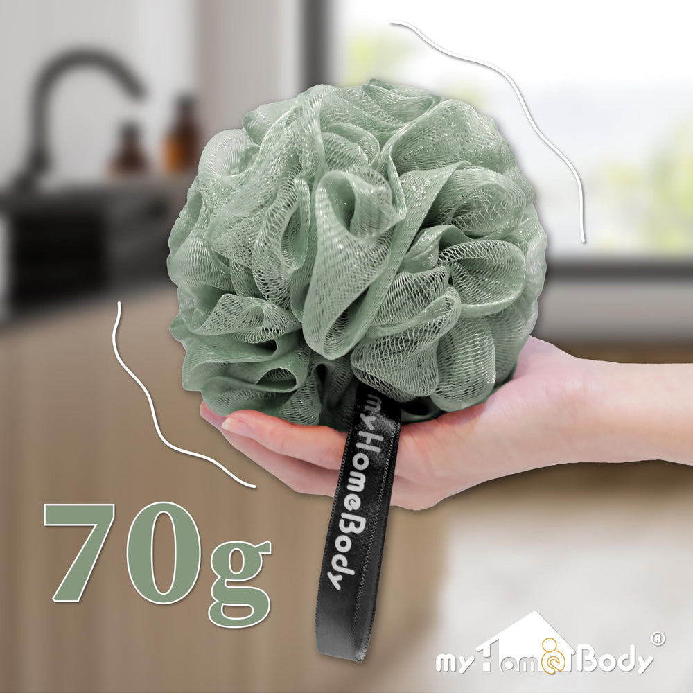 Pack de 3 esponjas MyHomeBody grafito y salvia para ducha
