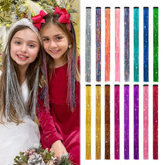 MYKURS mechones de purpurina con clip para niñas, brillo fácil de aplicar.