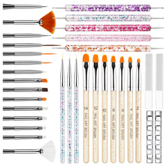 MYR 34piezas: conjunto de brochas para arte de uñas con precisión y control.