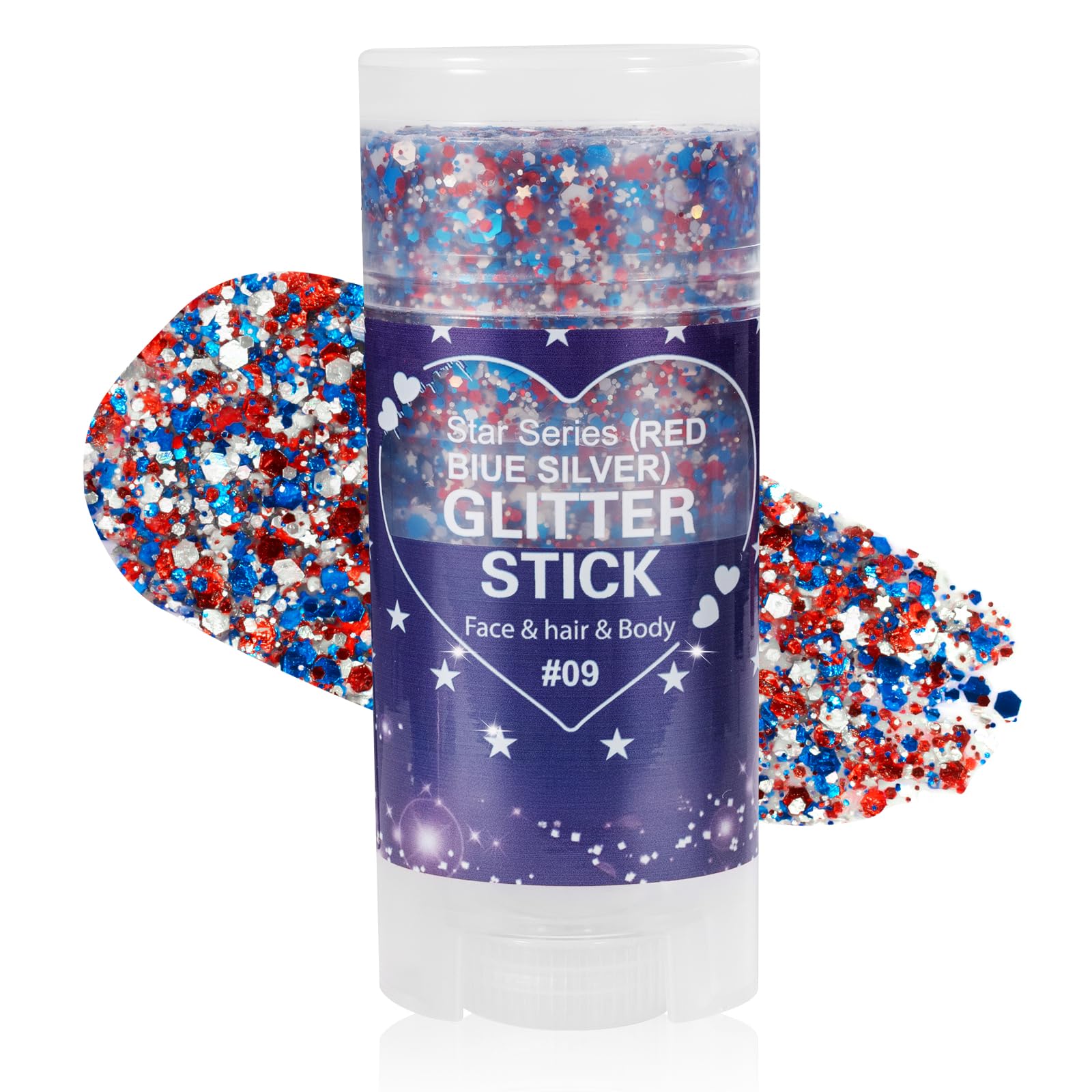 Mysense stick brillo patriótico con bandera, ideal para maquillaje del 4 de julio