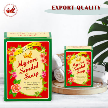 Mysore Sandal paquete de 12 barras de 75 g para la rutina diaria.