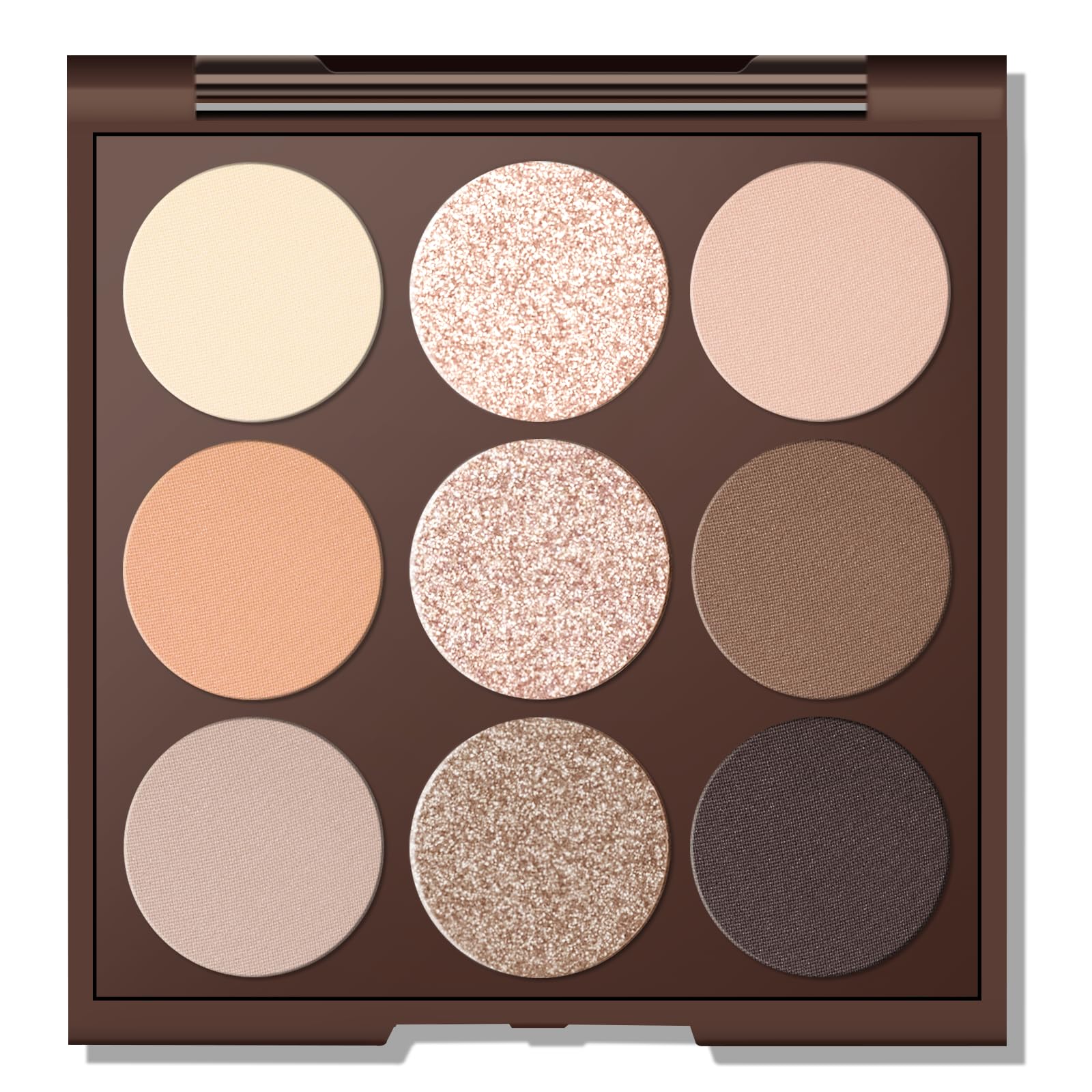 MYSTER ROSEY Neutral Eyeshadow Palette cover for a sleek nude look.