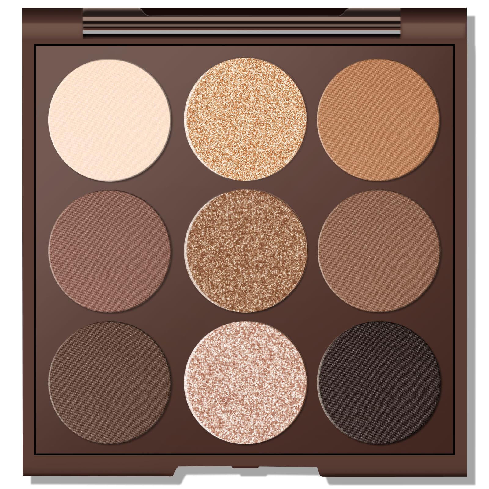 MYSTER ROSEY paleta de sombras neutras, versátil para looks naturales.