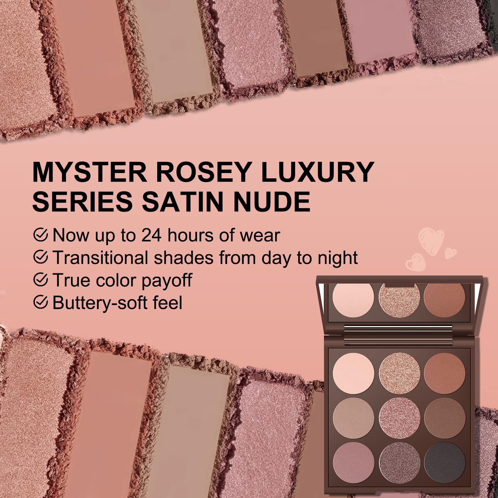 MYSTER ROSEY sombras marrón para look neutro y duradero.
