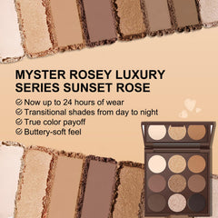 MYSTER ROSEY sombras mate, sin caída para un acabado limpio.