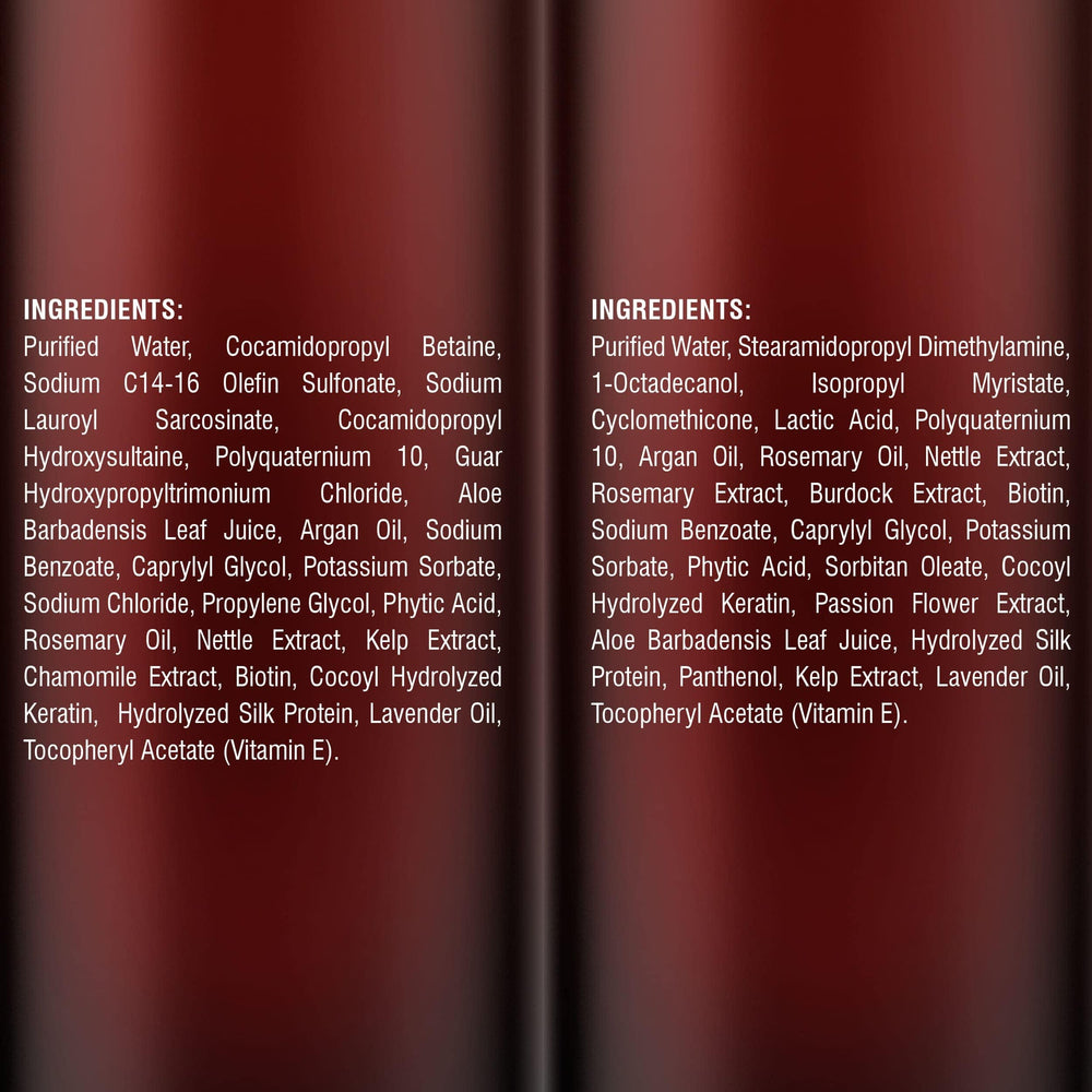 Envase Mystere Beaute con etiqueta limpia para cabellos.