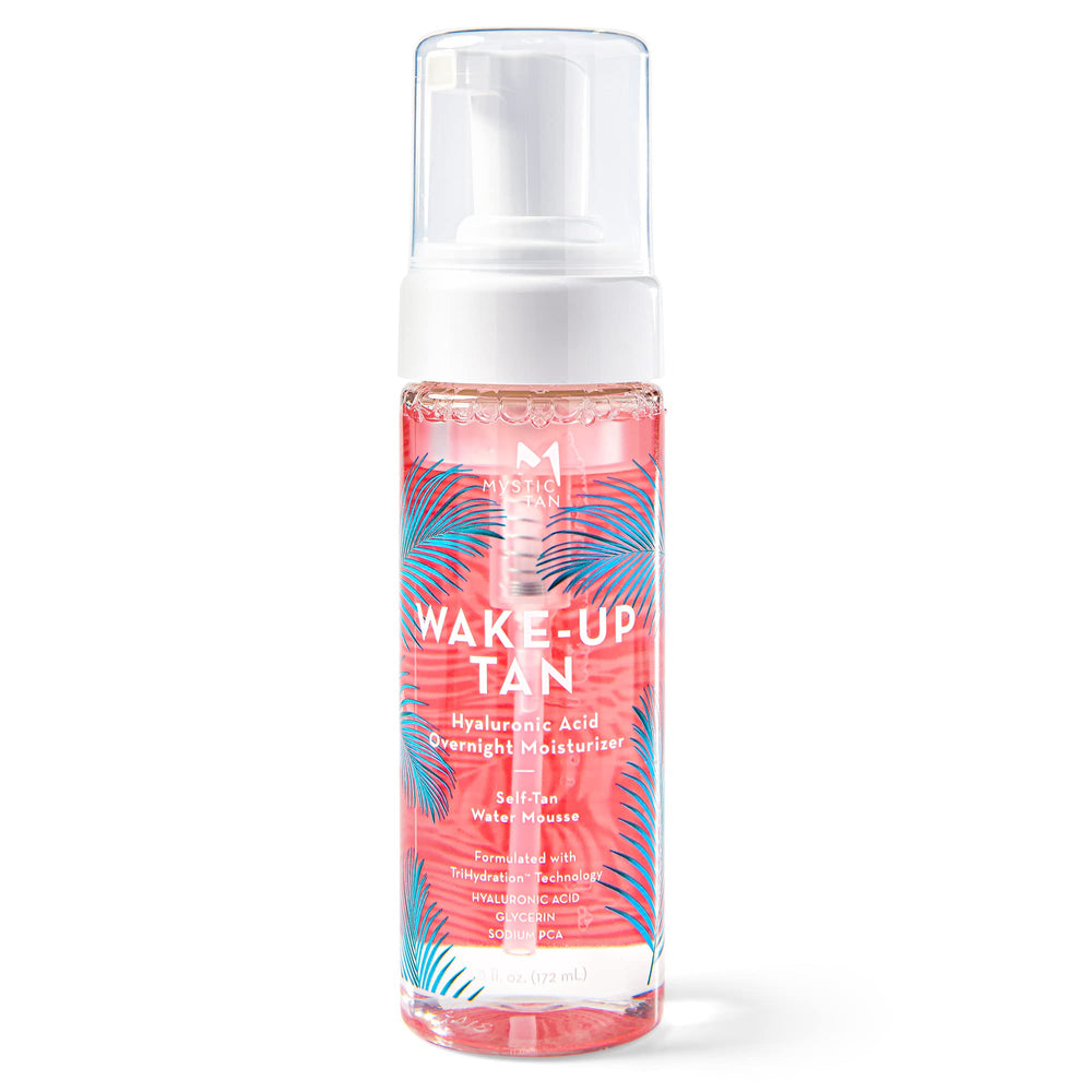 Mystic Tan botella de mousse autobronceante para un bronceado uniforme.