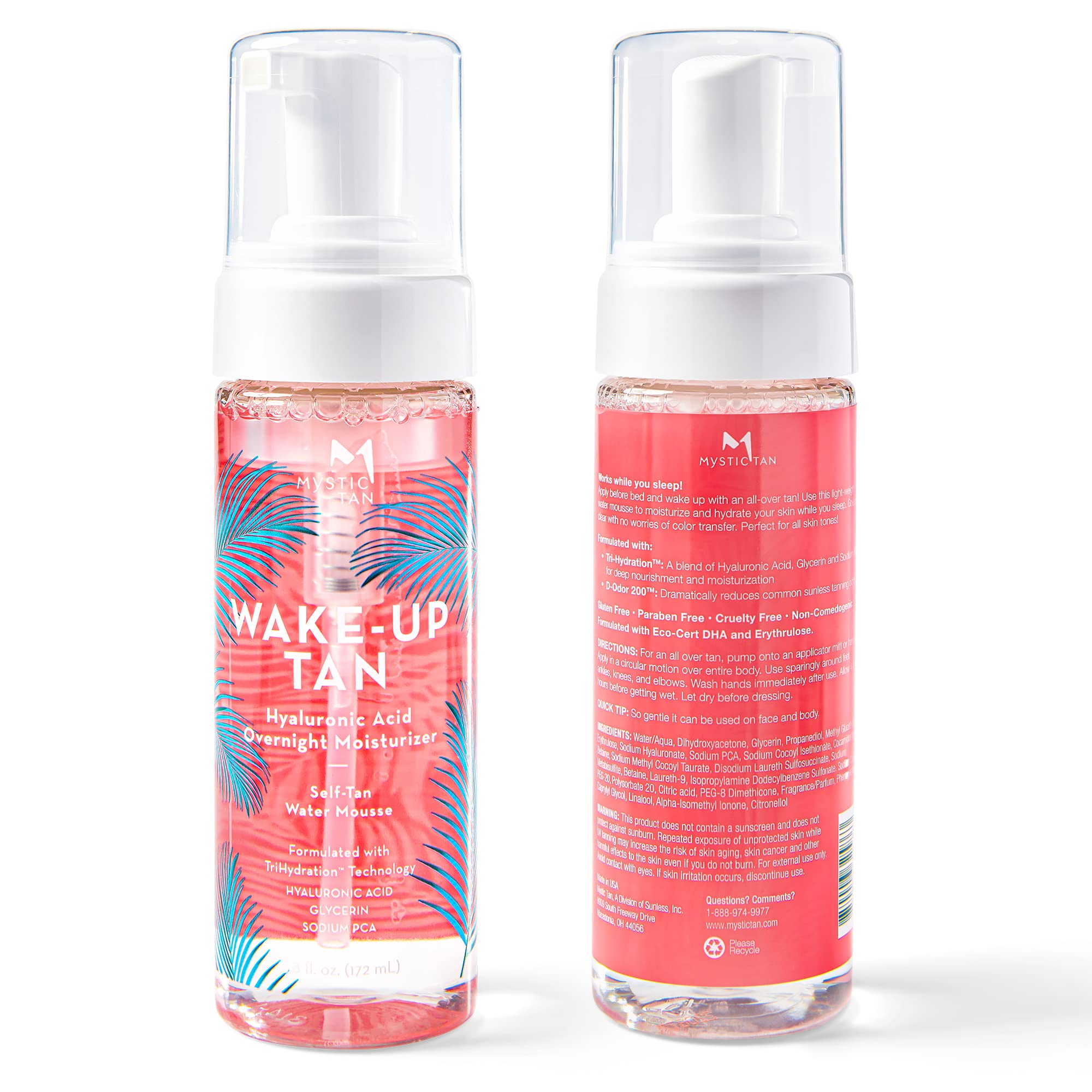 Textura ligera de Mystic Tan mousse, piel suave al despertar.