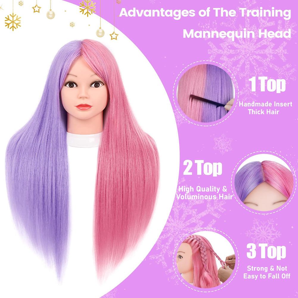Pelo morado-rosa para practicar estilos llamativos