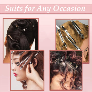 Mythos pinzas plateadas para cabello fino y rizado, versión duradera.