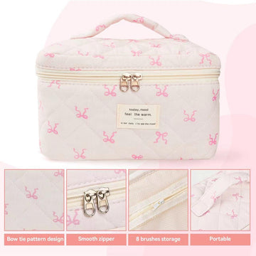 MZLUWM bolsa maquillaje apertura amplia, acceso rápido a tus cosméticos.