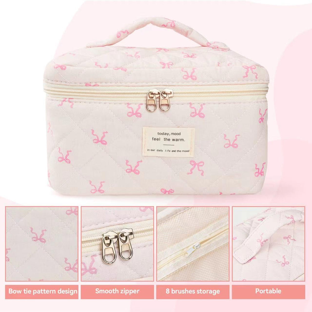 MZLUWM bolsa maquillaje apertura amplia, acceso rápido a tus cosméticos.