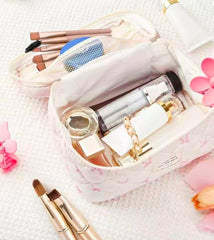 MZLUWM bolsa maquillaje algodón floral, suave y fácil de limpiar.