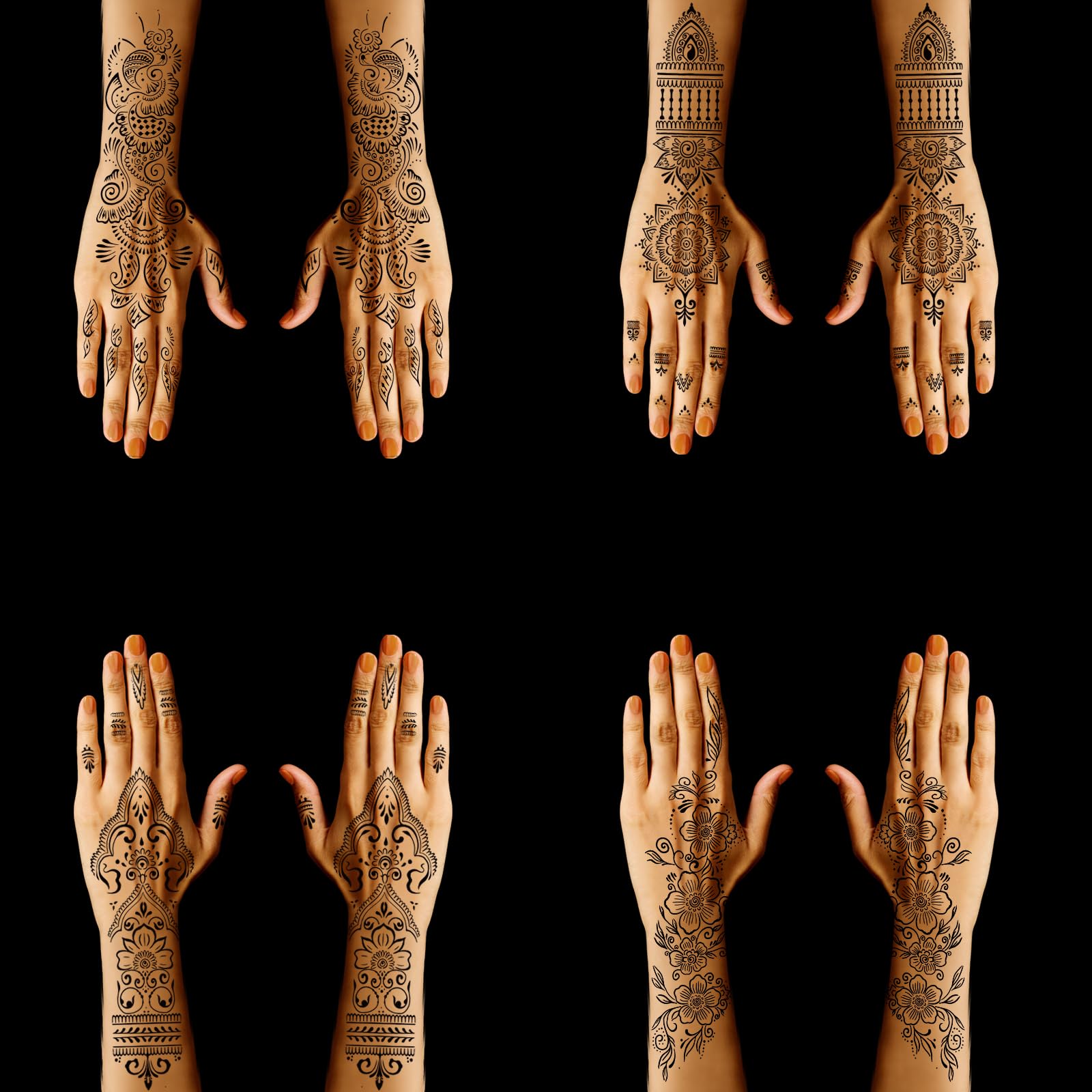 Mzstgh plantillas henna para antebrazo con diseños claros.