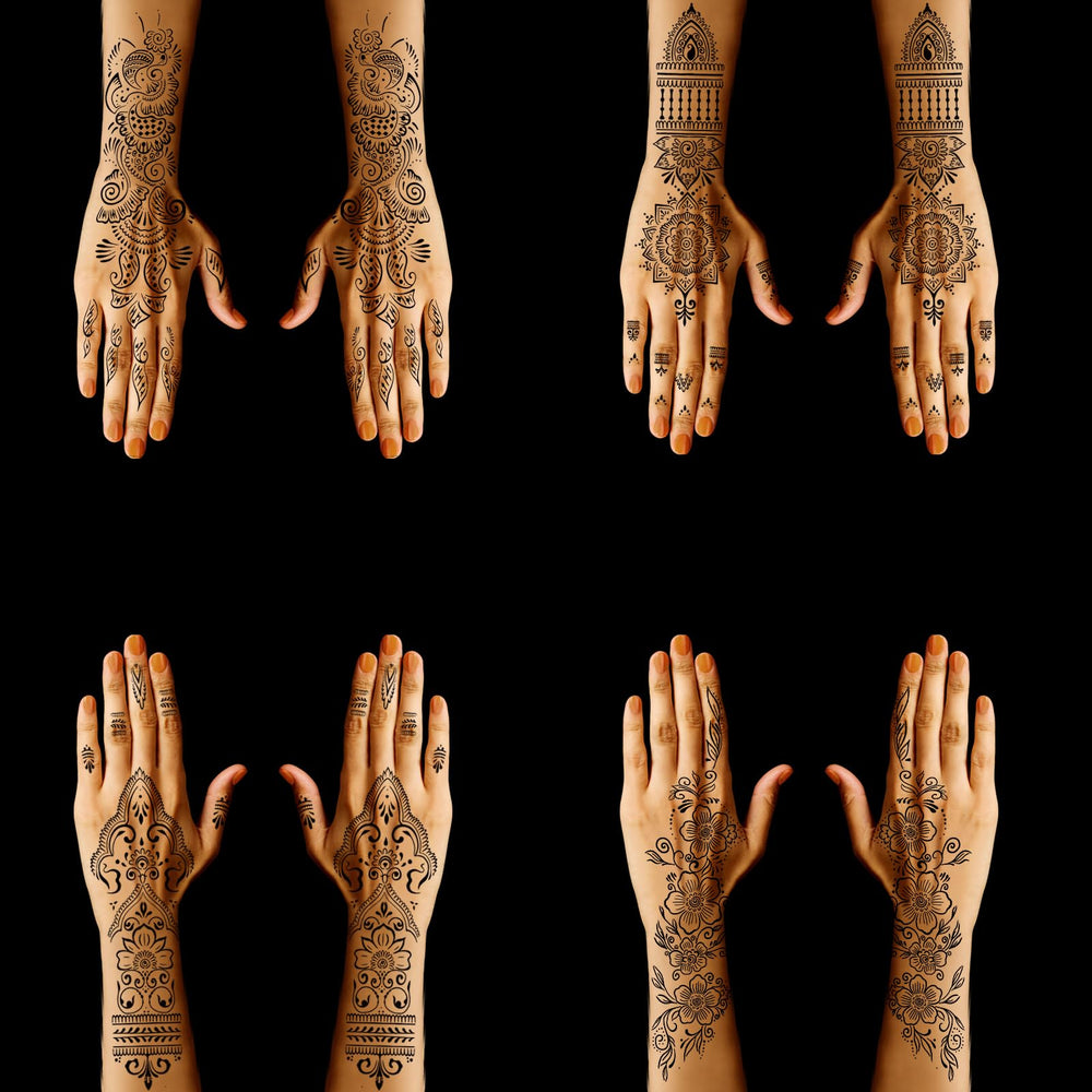 Mzstgh plantillas henna para antebrazo con diseños claros.