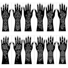 Mzstgh plantillas henna para uso en la mano, tatuaje temporal.