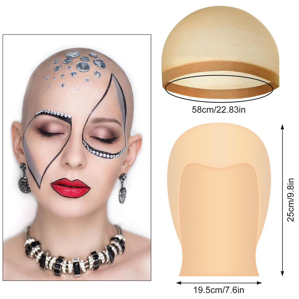 Gorra calva de NACHLYNN para maquillaje de Noche de Brujas, fácil retirada.