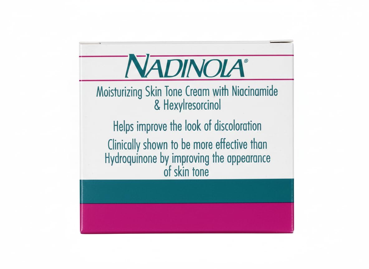 Nadinola crema tono piel, absorción rápida para una rutina eficiente.