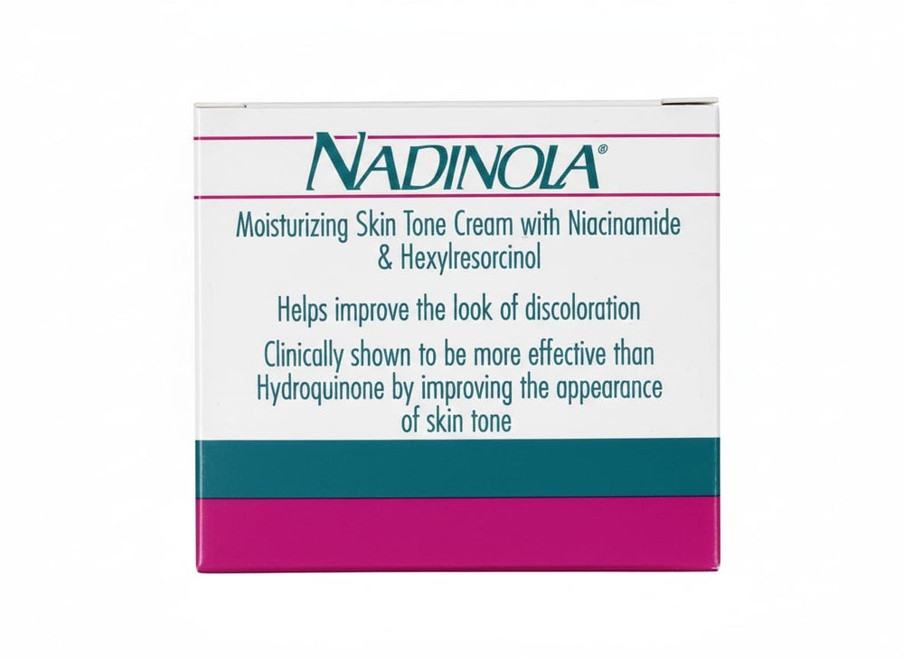 Nadinola crema tono piel, absorción rápida para una rutina eficiente.