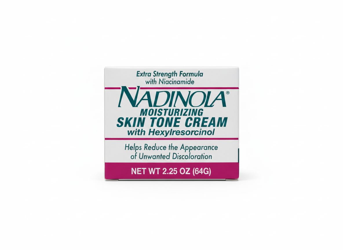 Nadinola crema tono piel, hidratante, textura cremosa para uso diario.