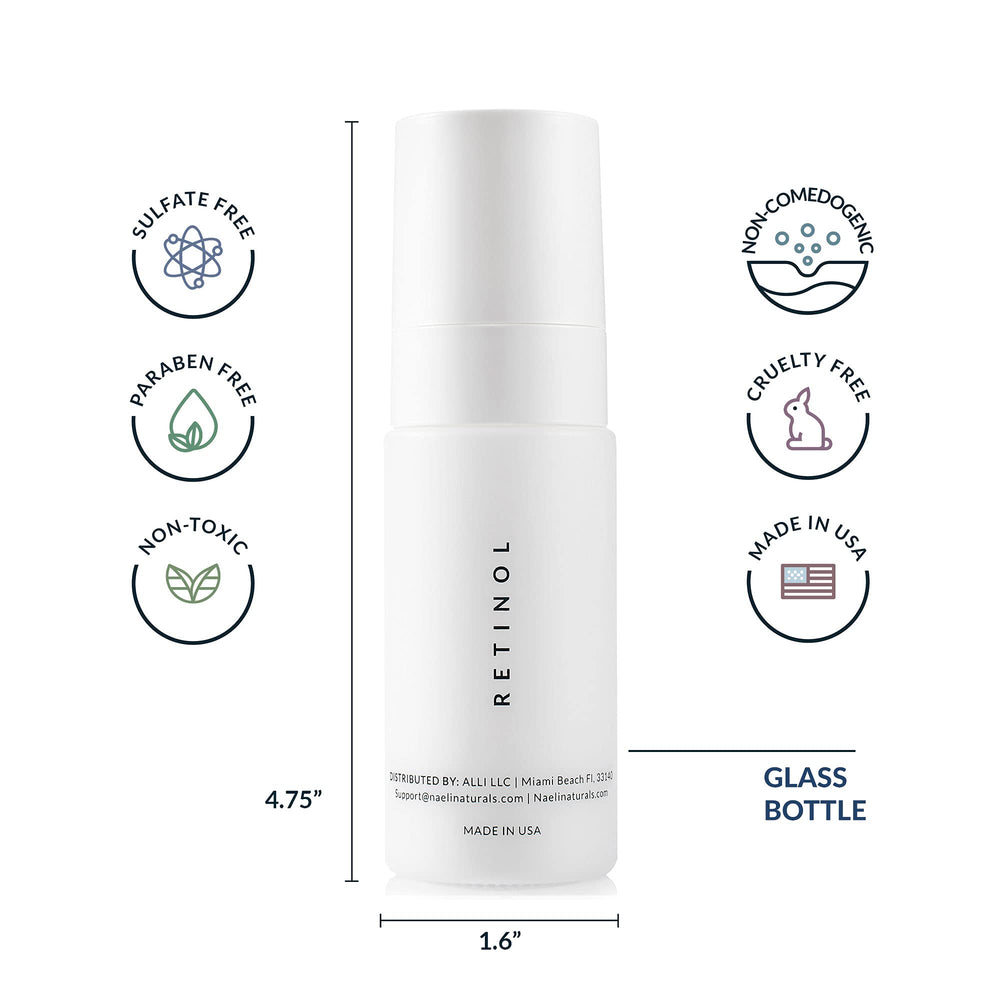 NAELI crema retinol noche con colageno y peptidos, textura sedosa.