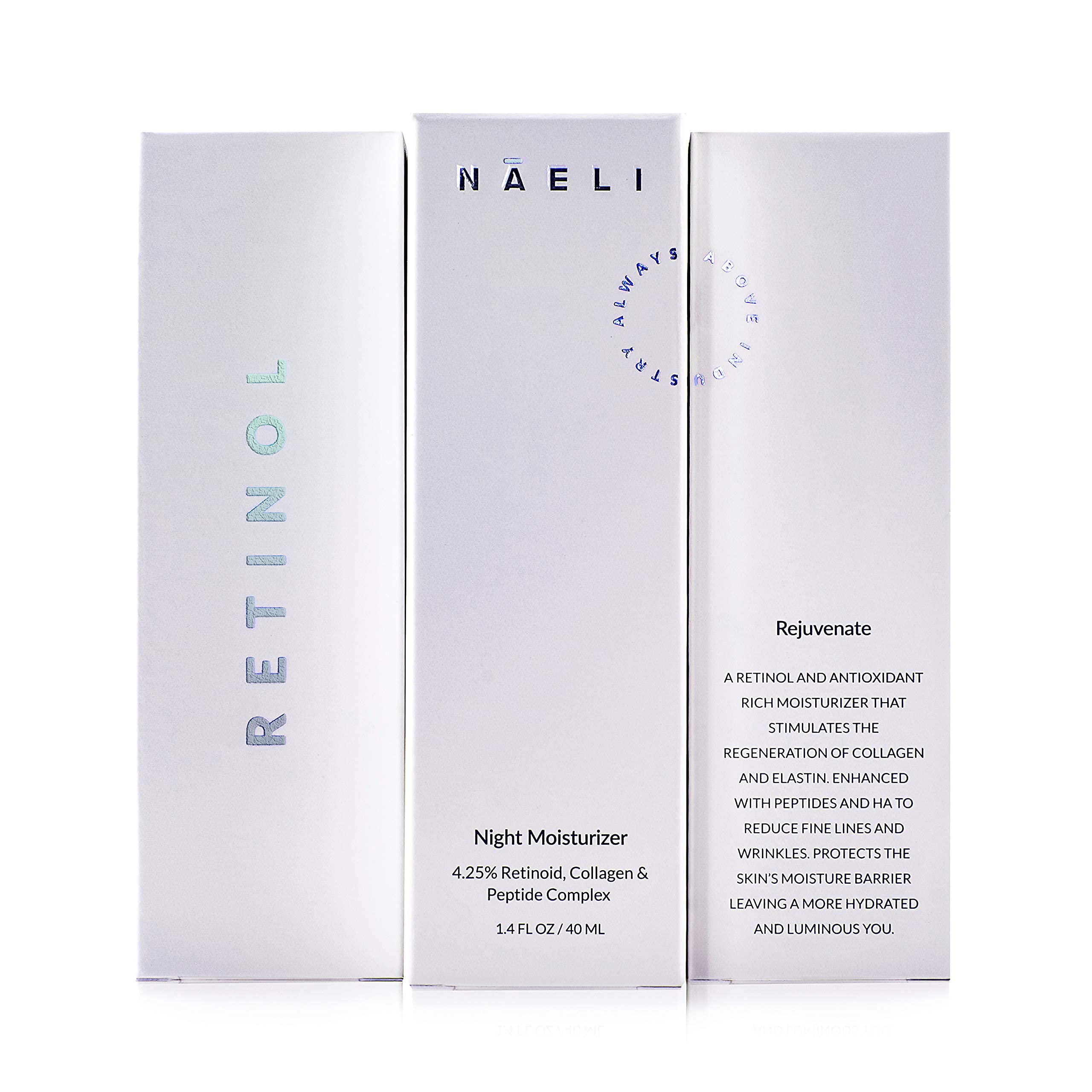 NAELI crema retinol noche, formula suave para piel sensible.