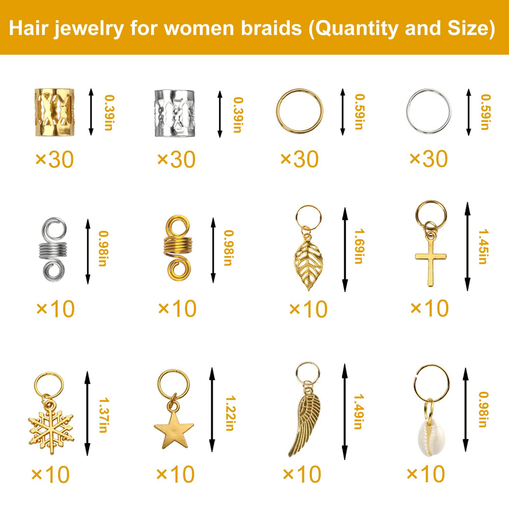 Nafaboig joyas dreadlocks varias, opción de bricolaje para personalizar peinado.