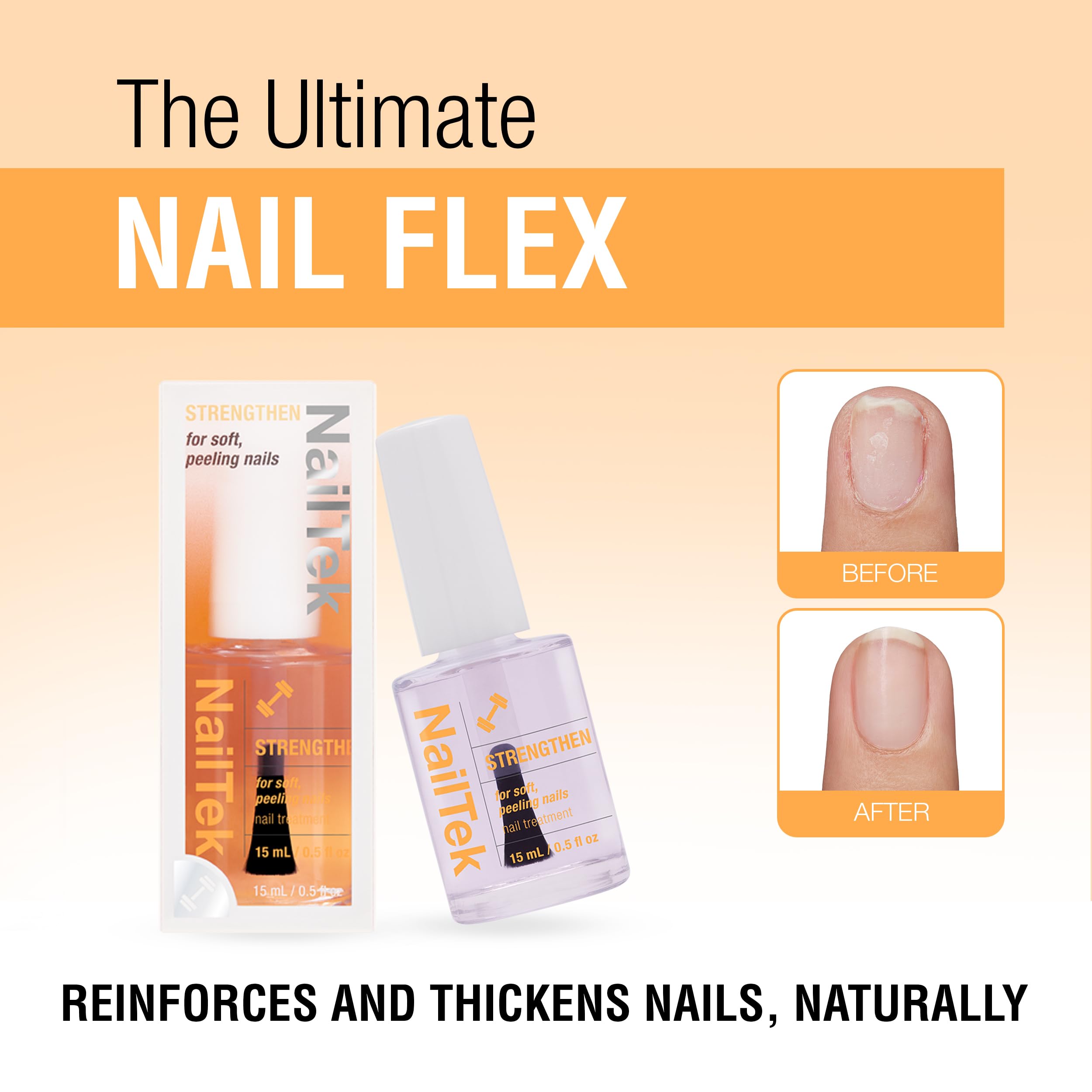 Aplicador con pincel de Nail Tek Formula 2 ofrece cobertura uniforme y precisa.