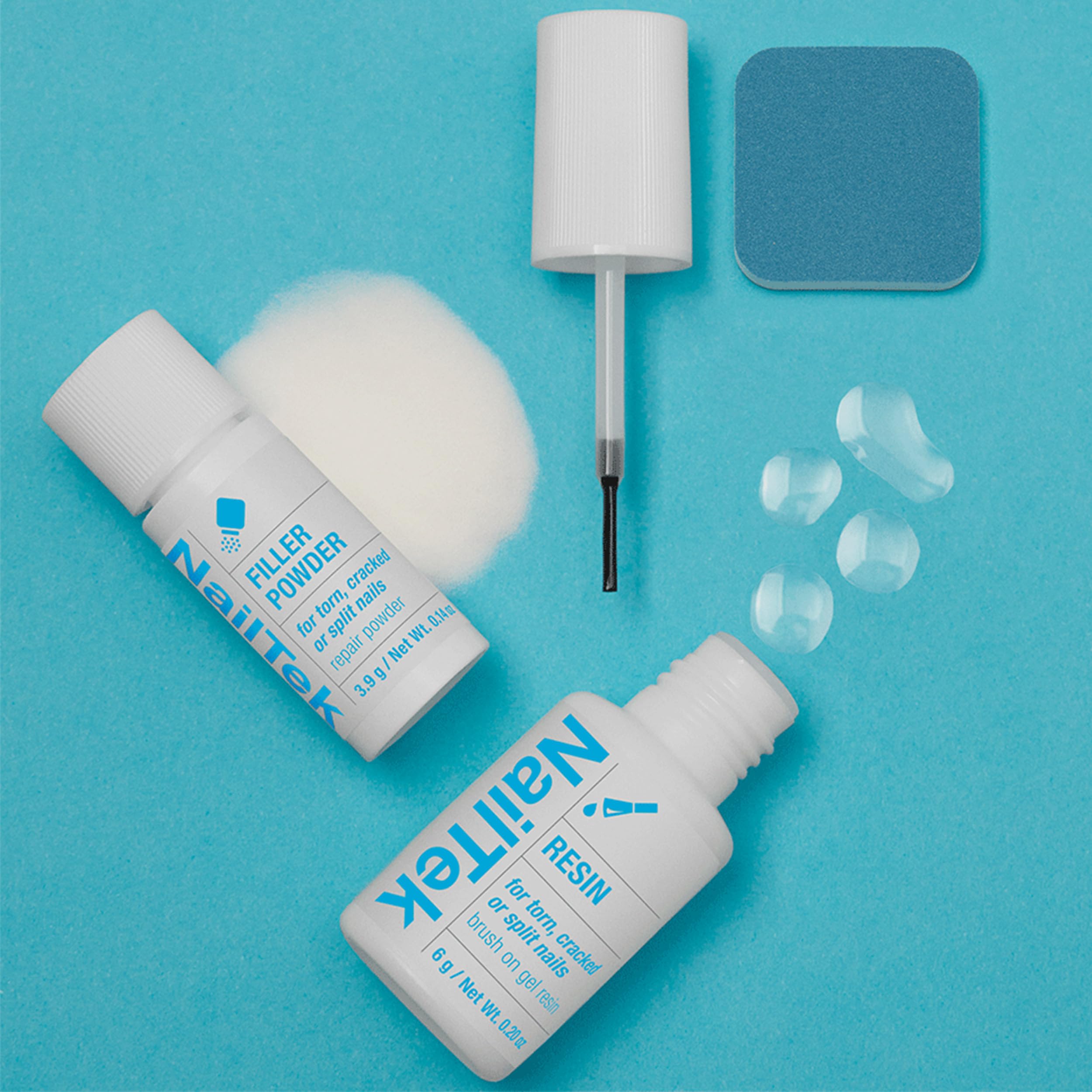 Nail Tek resina – aplicación precisa para uñas dañadas.