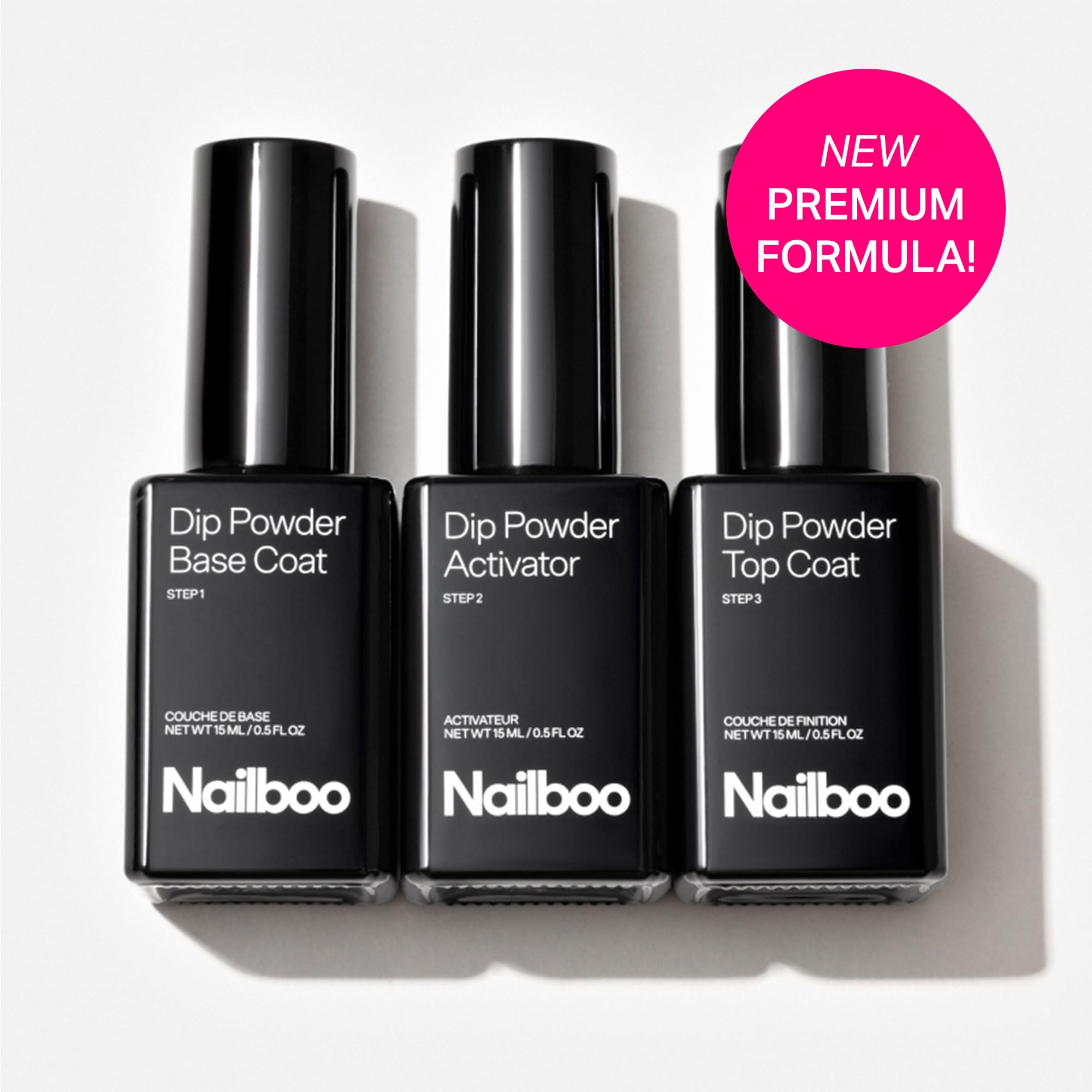 Nailboo base coat bottle ready to prime nails for smooth dip application
