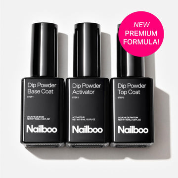 Nailboo base coat bottle ready to prime nails for smooth dip application