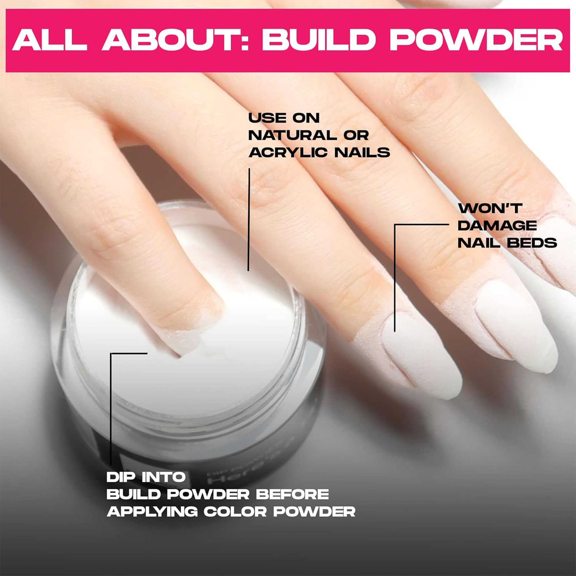 Nailboo base de dip y activador para una aplicación limpia y controlada.