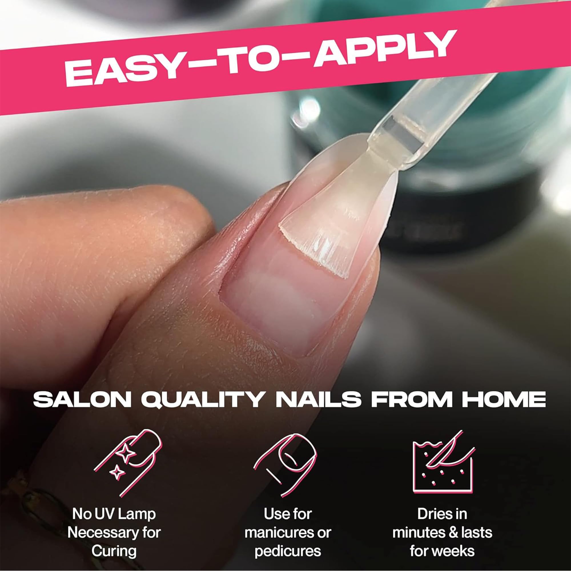 Botella Nailboo de 15 ml, cómodo manejo para uso diario.