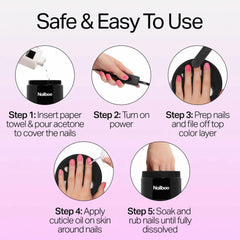 Nailboo eliminación de gel y esmalte con mayor facilidad.