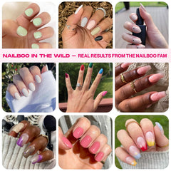 Nailboo polvo con pigmentación intensa para color nítido y llamativo.