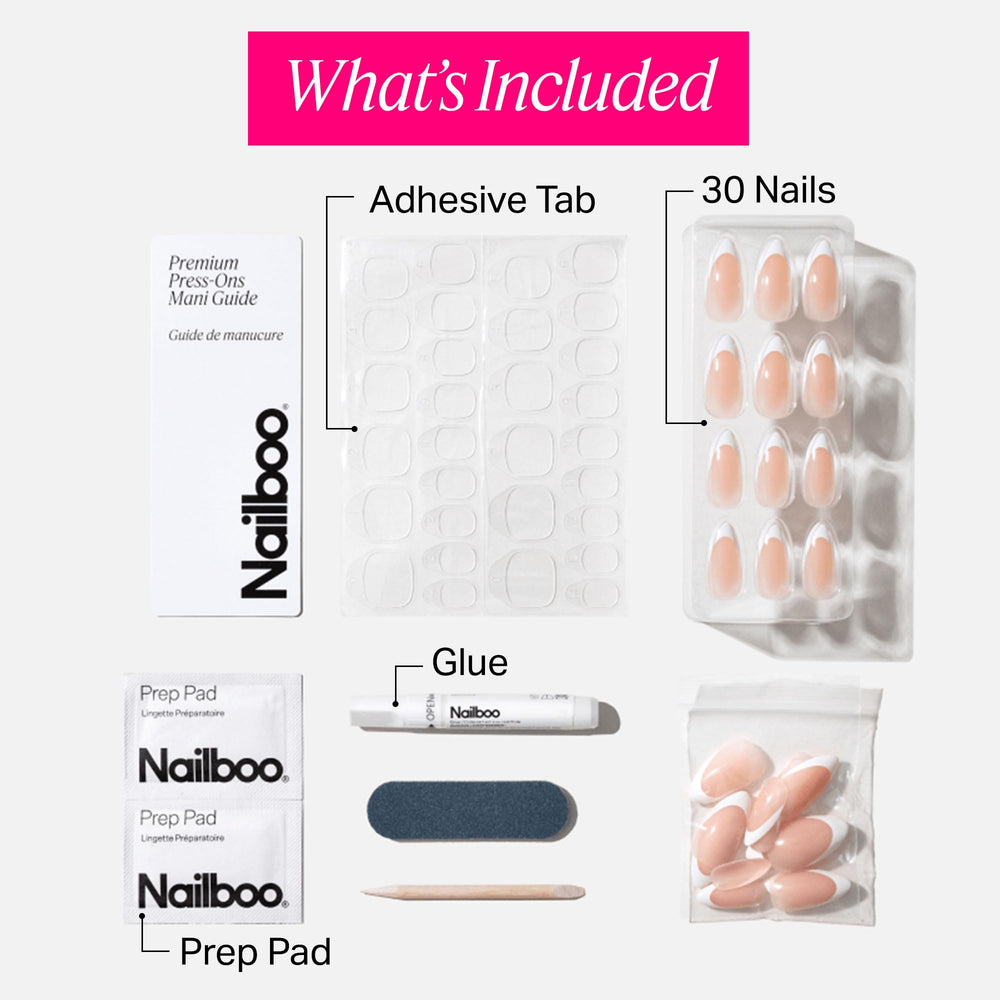 Frenchie design nails in a handcare setup, stylish yet practical for everyday use