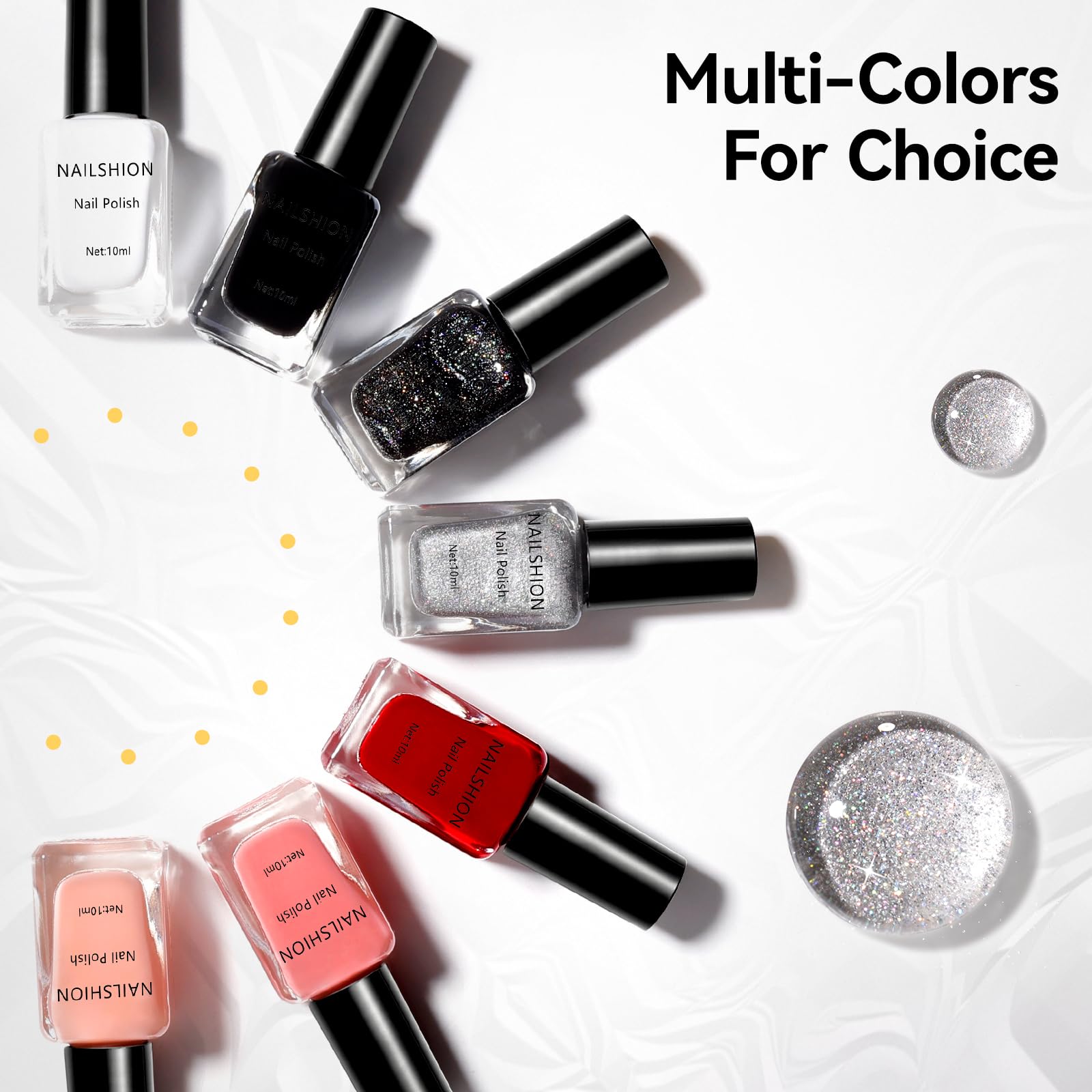 Esmalte Nailshion para fiestas, brillo llamativo