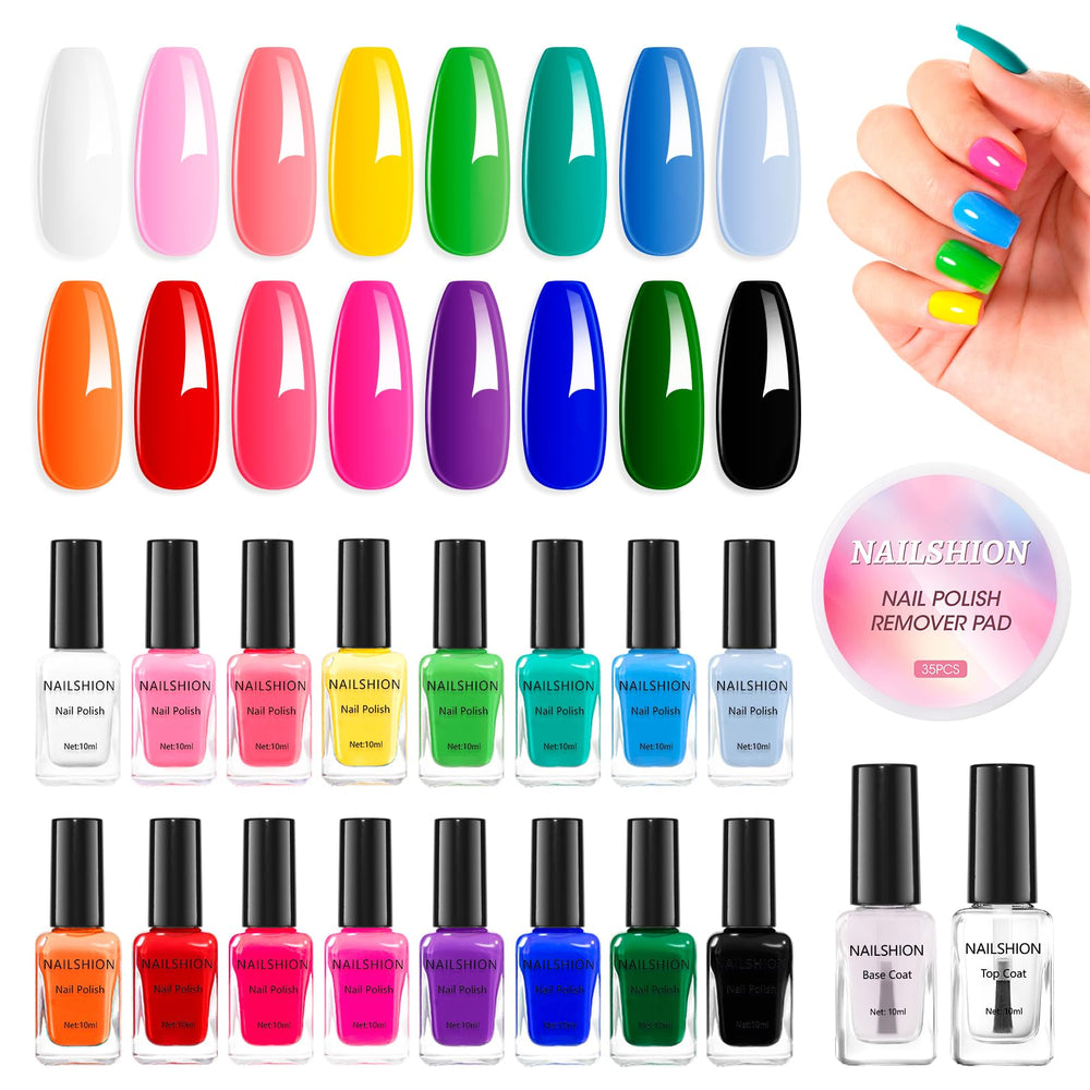 Set Nailshion con 16 esmaltes para crear estilos diarios y especiales.