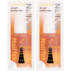 Nail Tek Fortalecedor Fórmula 2 con brocha para fortalecer uñas débiles y cuidar su salud.