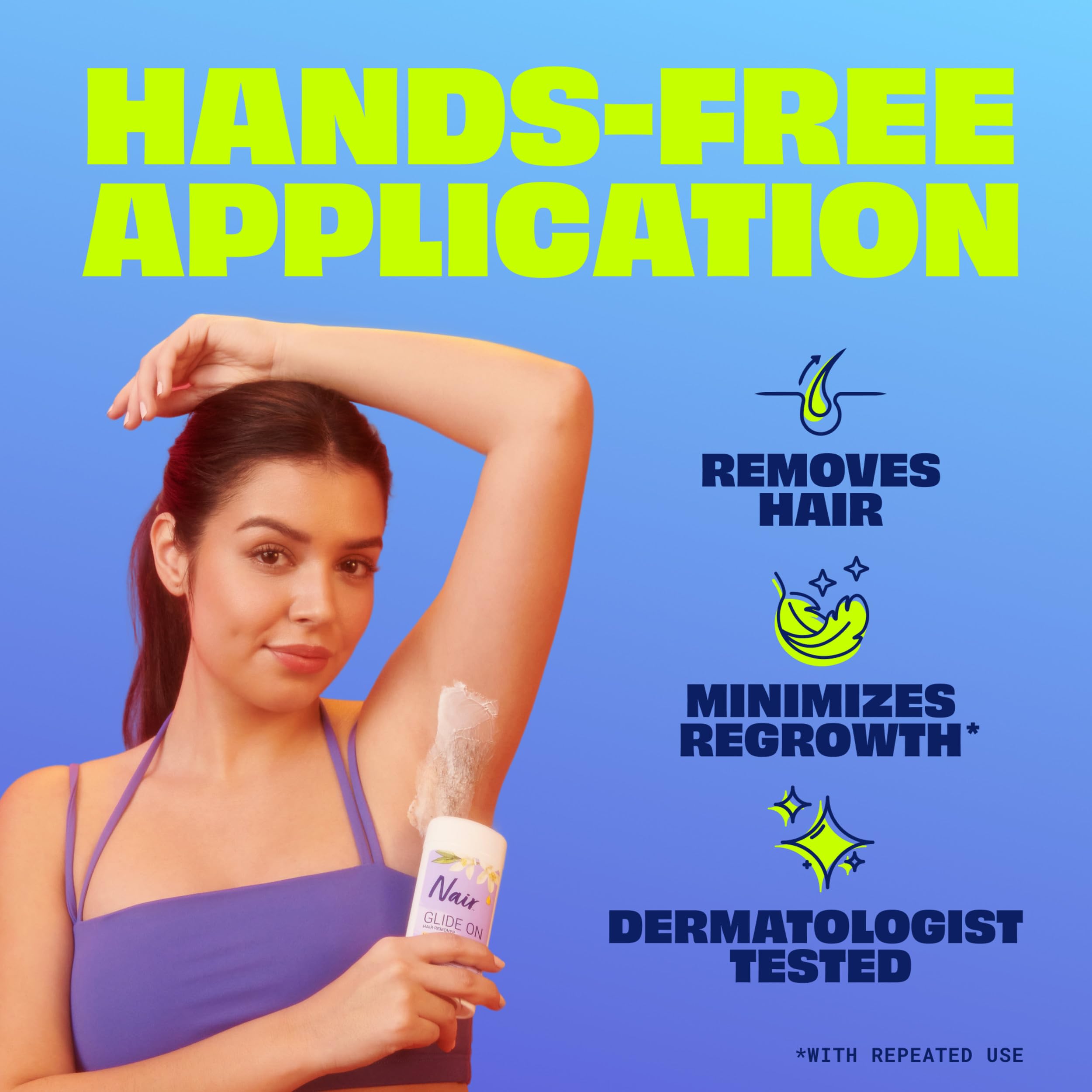 Nair crema depilatoria deslizante para brazo: piel suave sin irritación.