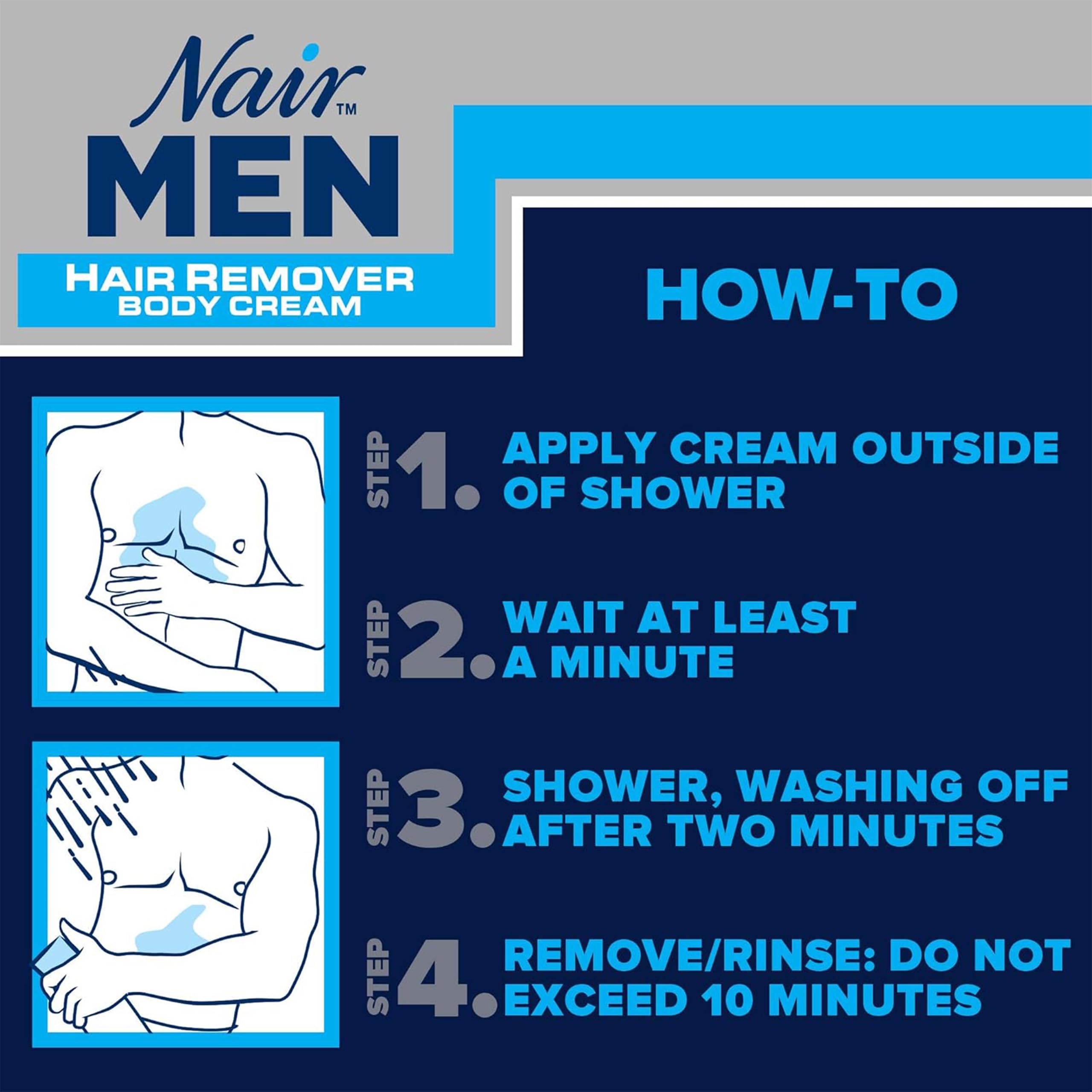 Texture crème de Nair Men – application facile et résultat confortable.