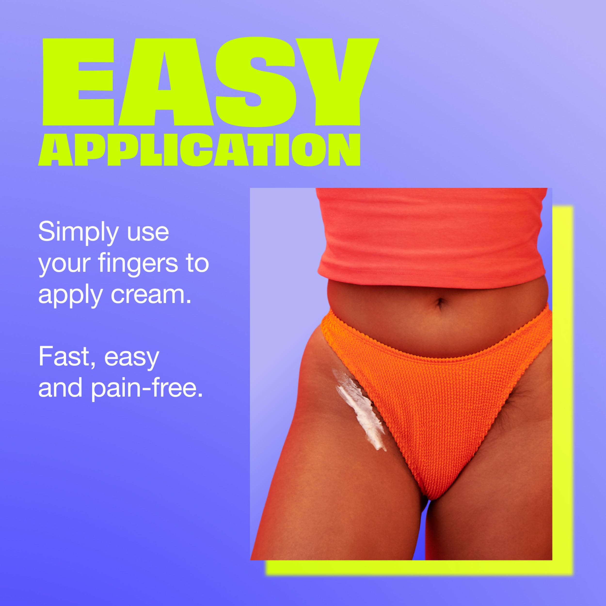 Nair sin rasurar bikini para piel suave y sin irritación.