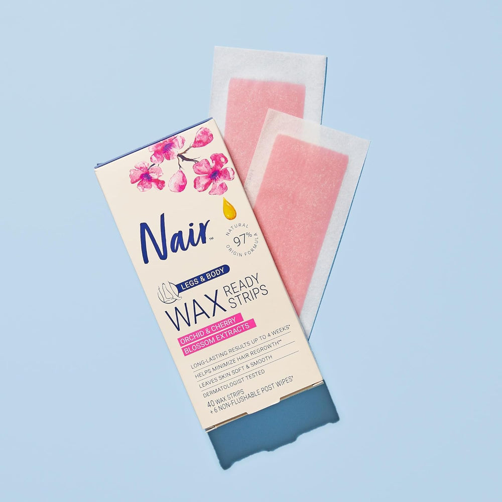 Nair tiras de cera, uso rápido, sin frotar.