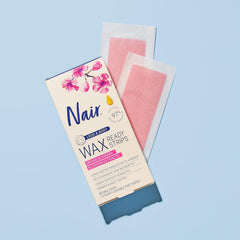 Nair tiras de cera, uso rápido, sin frotar.