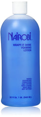 Nairobi Wrapp-It Shine Foaming Lotion en botella, vertido suave para peinar con brillo.