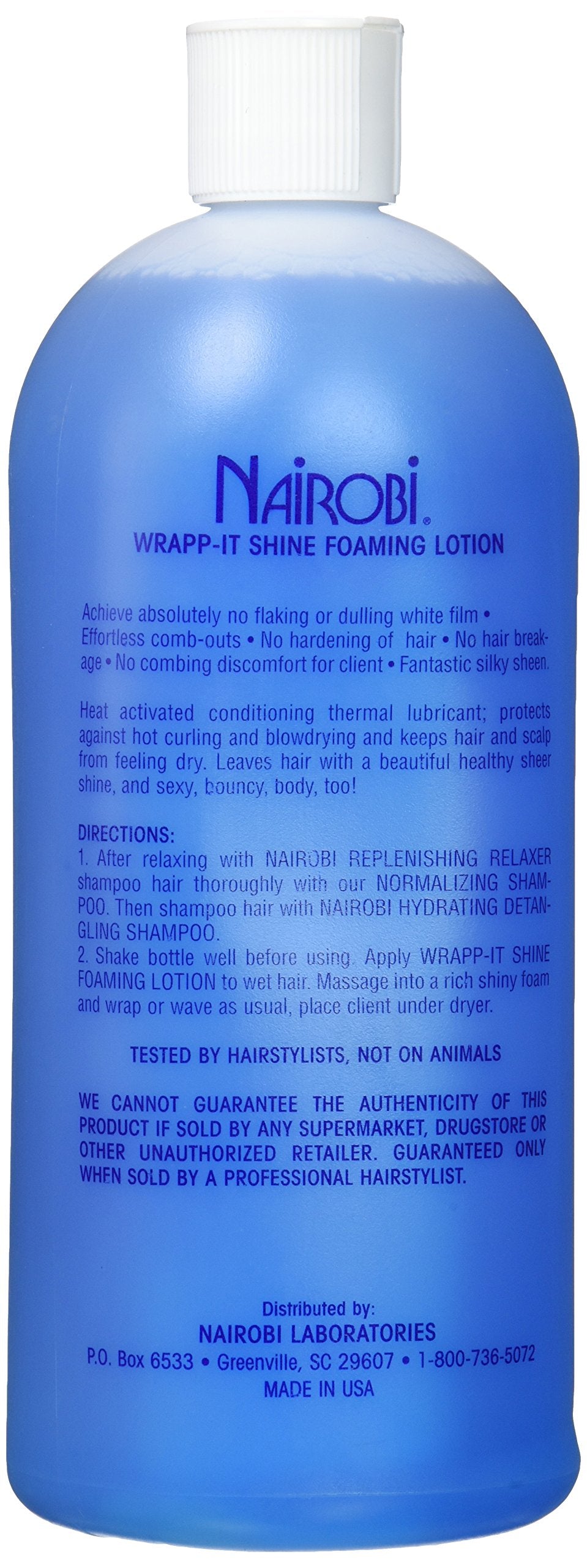 Nairobi Wrapp-It Shine Foaming Lotion, textura de espuma que ofrece control sin acumulación.