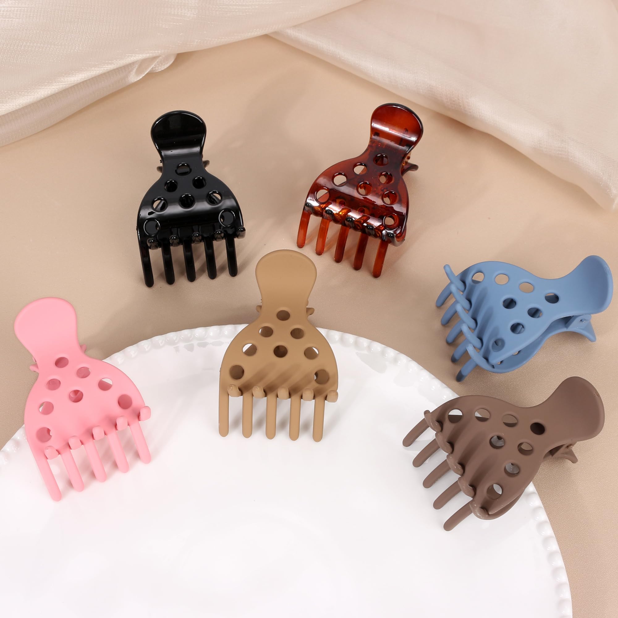 NAISIER clips disponibles en seis colores café marrón negro carey rosa azul
