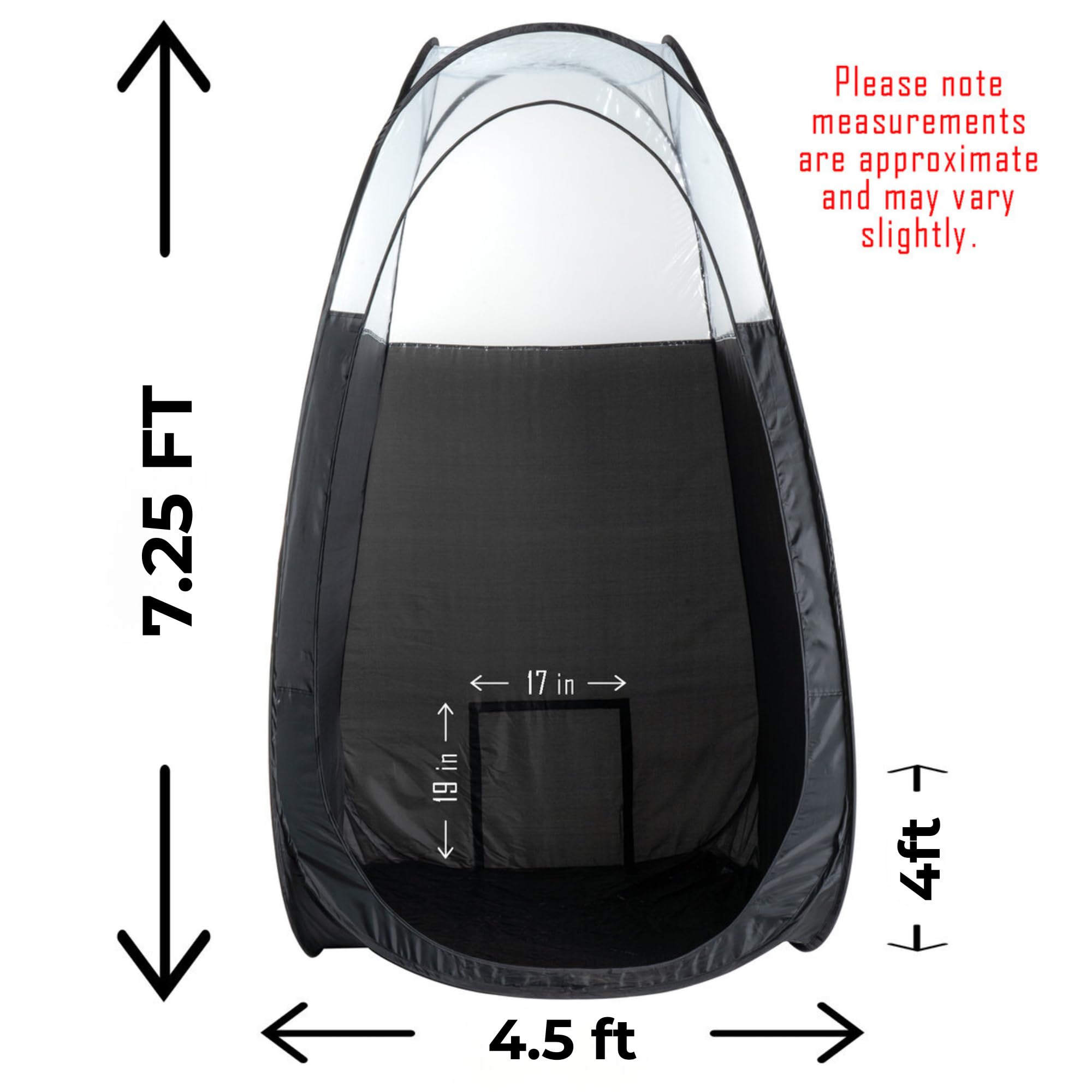 Naked Sun carpa bronceado negro interior amplio para sesiones profesionales sin restricciones